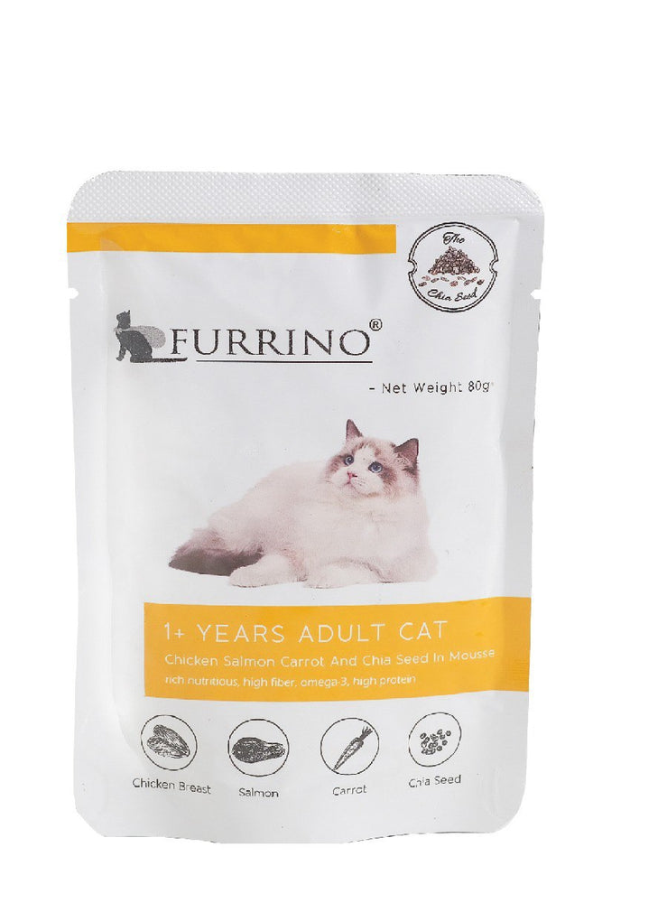 Furrino Mousse Adult Chicken & Salmon Cat Wet Food 80g X12