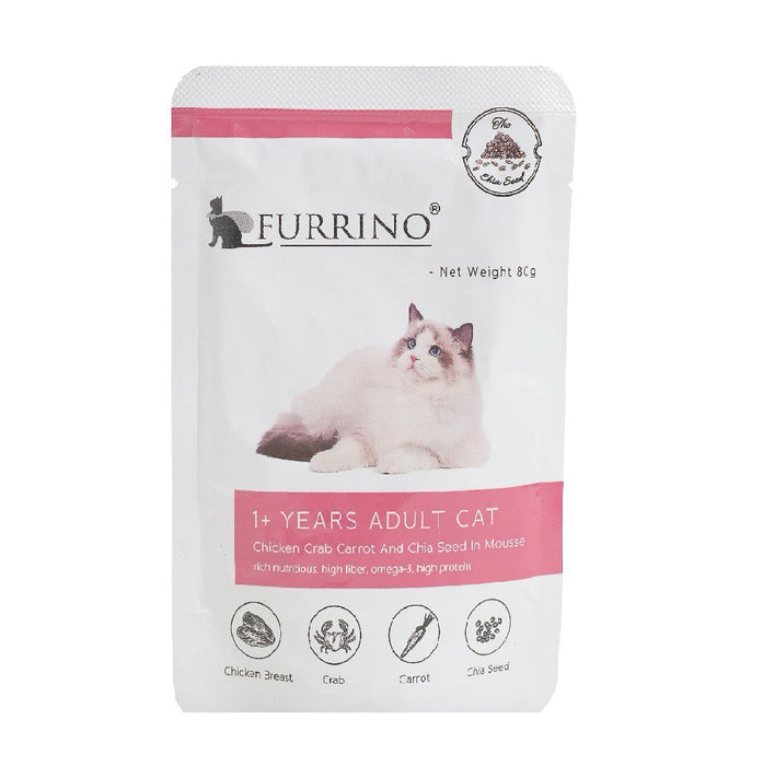 Furrino Mousse Adult Chicken & Crab Cat Wet Food 80g X12