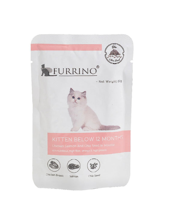 Furrino Mousse Kitten Chicken & Salmon Cat Wet Food 80g X12
