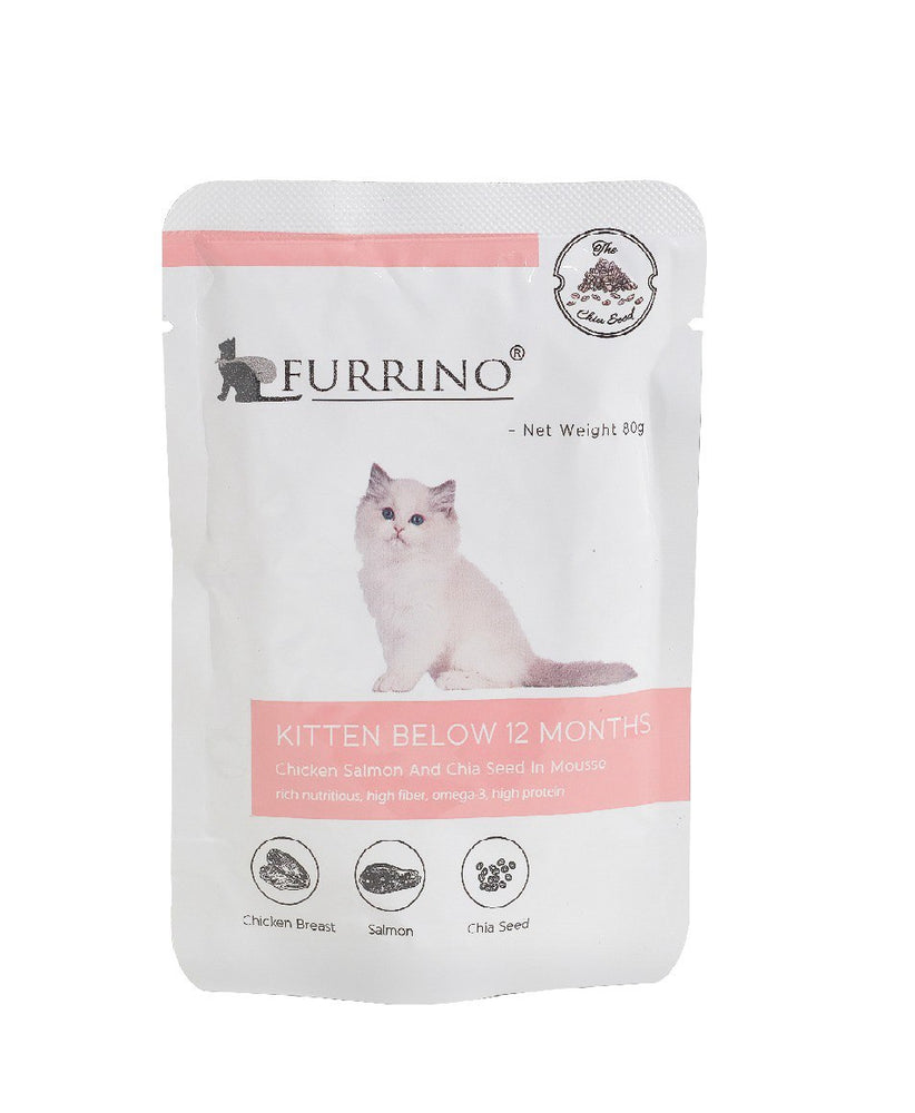 Furrino Mousse Kitten Chicken & Salmon Cat Wet Food 80g X12