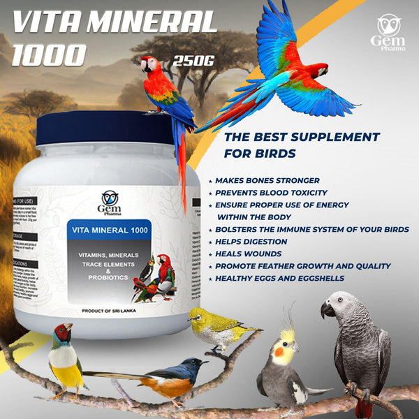 Gem Pharma Vita Mineral 1000 for Birds 250g