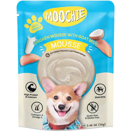 Moochie Chicken Mousse With Goat Milk Grain-Free Liquid Dog Treat 70g X12