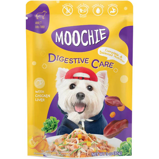 Moochie Digestive Care Chicken Liver Grain-Free Adult Pouch Dog Food 85g x 12