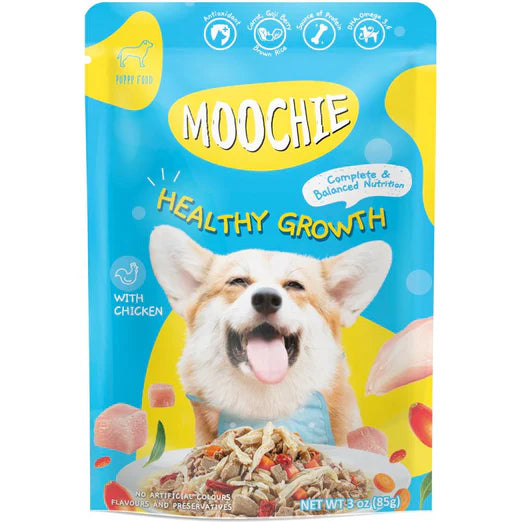 Moochie Healthy Growth Chicken Puppy Pouch Dog Food 85g x 12