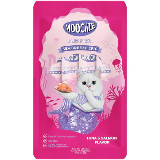 Moochie Fairy Puree Tuna & Salmon Liquid Cat Treats (2 Option)