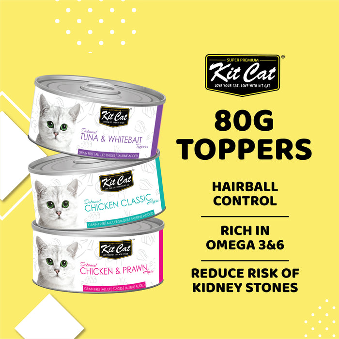 Kit Cat Deboned Toppers Cat Canned Food Chicken & Tuna 80g X 24cans