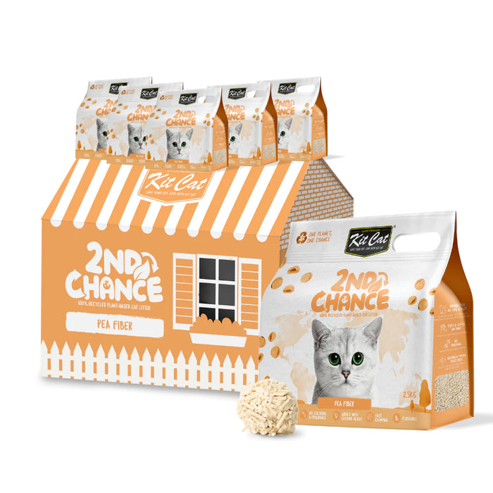 Kit Cat 2nd Chance Plant-Based Cat Litter PEA Fiber 2.5kg X6