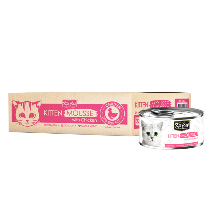 Kit Cat Chicken & Tuna Mousse/Topper Cat Wet Food 80g X 24 cans
