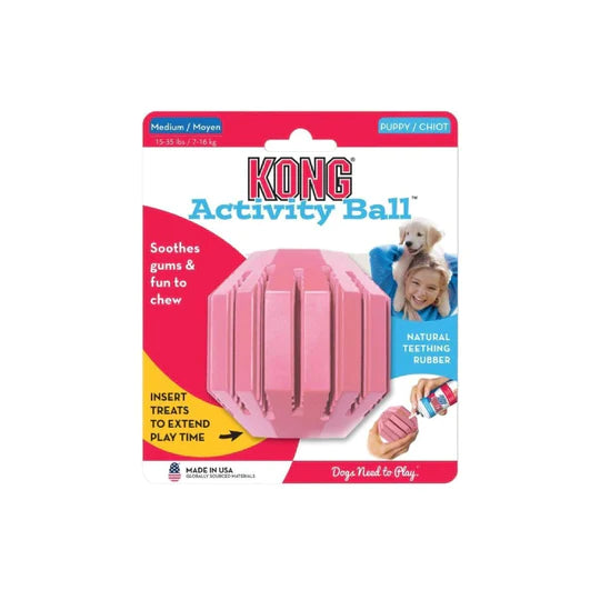 KONG Puppy Activity Ball Dog Toys Pink (2 Sizes)