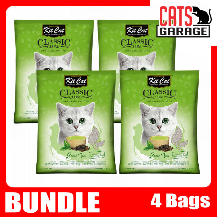 KitCat Classic Clump Green Tea Clay Cat Litter 10L