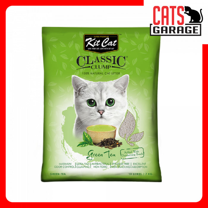 KitCat Classic Clump Green Tea Clay Cat Litter 10L