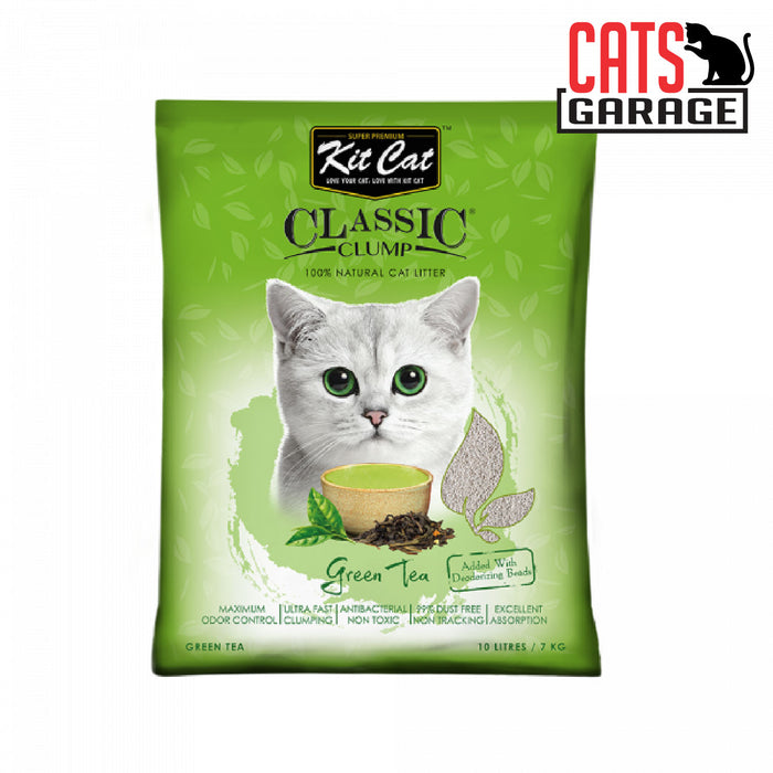 KitCat Classic Clump Green Tea Clay Cat Litter 10L