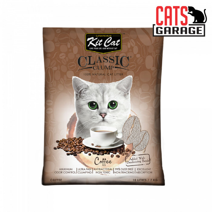 KitCat Classic Clump Coffee Clay Cat Litter 10L