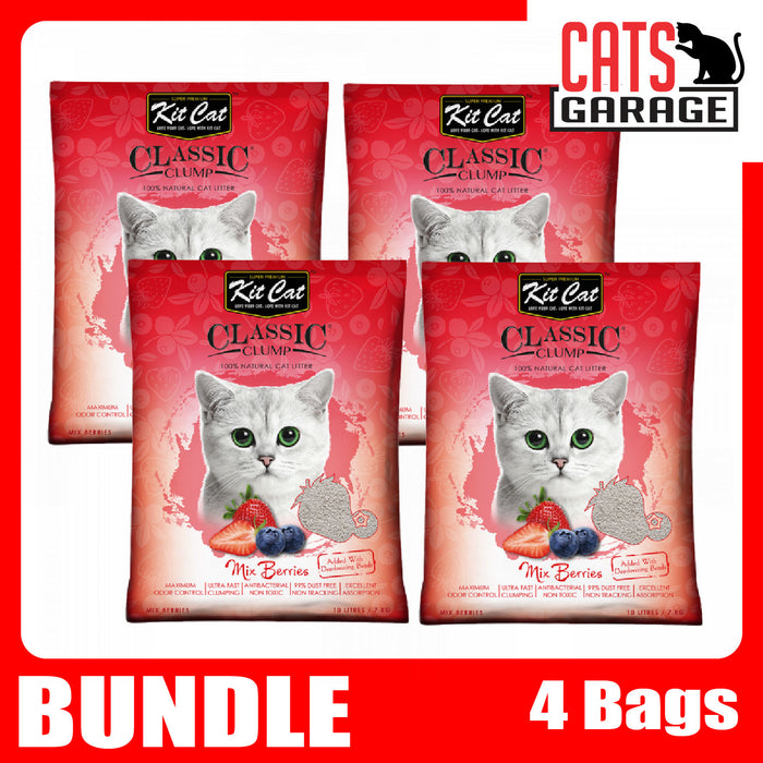 KitCat Classic Clump Mix Berries Clay Cat Litter 10L