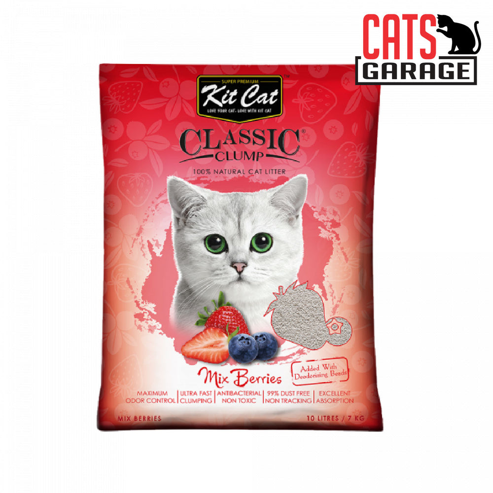 KitCat Classic Clump Mix Berries Clay Cat Litter 10L