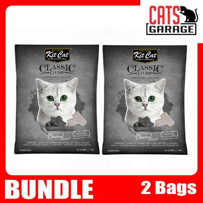 KitCat Classic Clump Charcoal Clay Cat Litter 10L