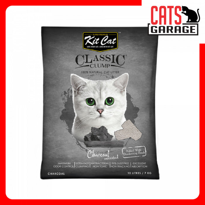 KitCat Classic Clump Charcoal Clay Cat Litter 10L