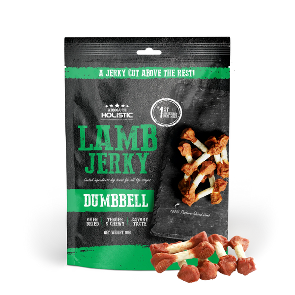Absolute Holistic Grain Free Treats for Dog Lamb Jerky Dumbbell 100g