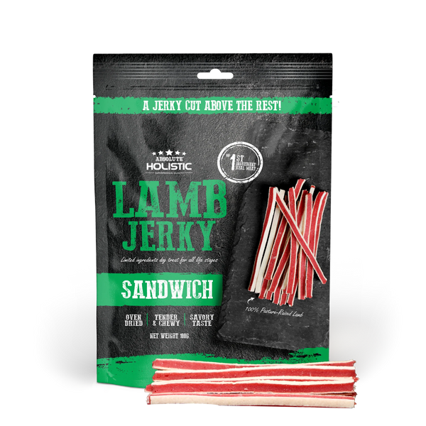 Absolute Holistic Grain Free Treats for Dog Lamb Jerky Sandwich 100g
