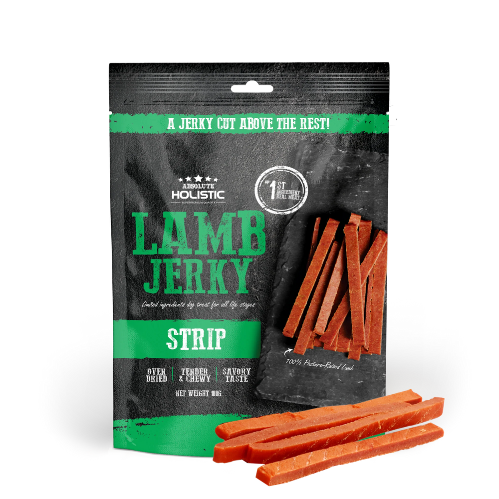 Absolute Holistic Grain Free Treats for Dog - Lamb Jerky Loin Strip 100g