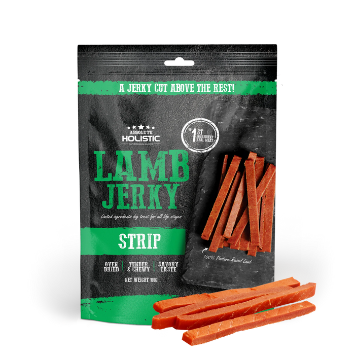 Absolute Holistic Grain Free Treats for Dog - Lamb Jerky Loin Strip 100g
