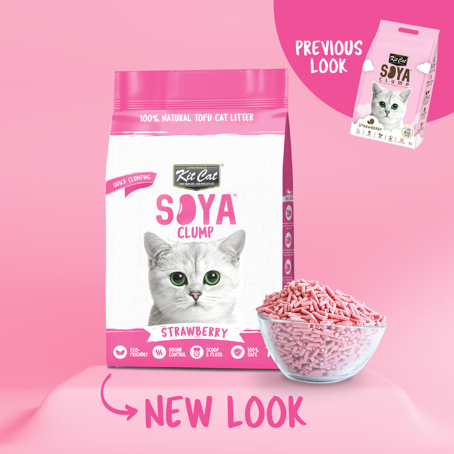 KitCat Soya Clump Strawberry Cat Litter 7L