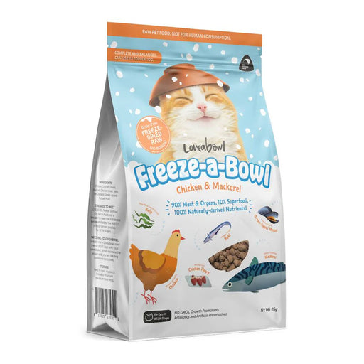 Loveabowl Cat Food Freeze A Bowl Freeze-Dried Raw Chicken & Mackerel (2 Sizes)