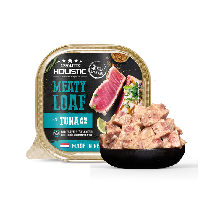 Absolute Holistic Complete & Balanced Meaty Loaf  Tuna Wet Tray Food for Dog 100g X16