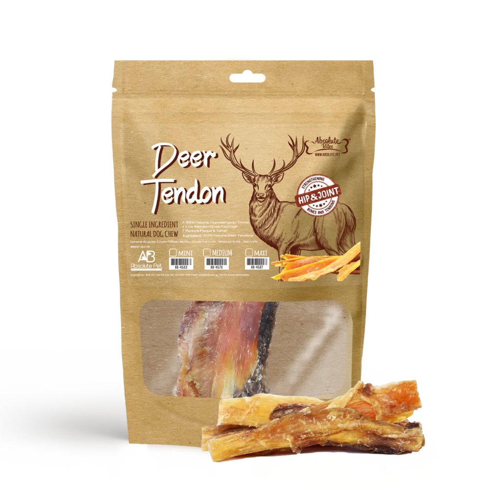 Absolute Bites Deer Tendon Dental Care Dog Chew (3 Option)