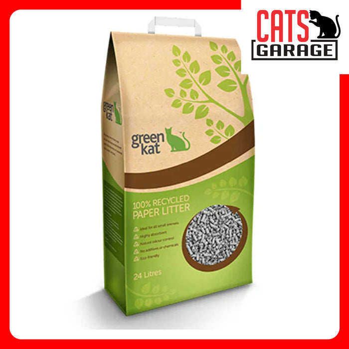 Green Kat 100% Recycled Paper Cat Litter 24L x 6 Bags [BUNDLE PROMO]