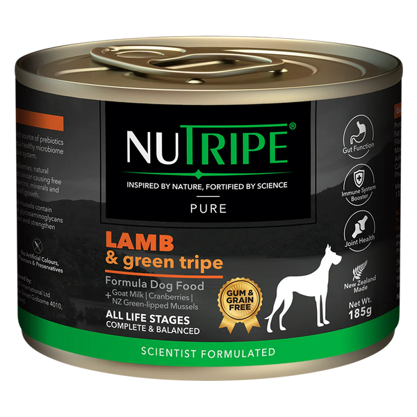 Nutripe Dog Gum & Grain Free Pure Lamb & Green Tripe 185g X24
