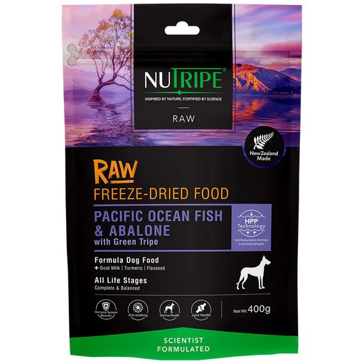 Nutripe Raw Pacific Ocean Fish & Abalone With Green Tripe Grain-Free Freeze-Dried Raw Dog Food 400g