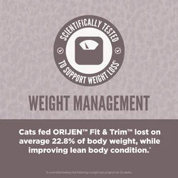 ORIJEN Fit & Trim Dry Cat Food 1.8kg / 5.4kg | Weight Control High Protein Cat Kibble