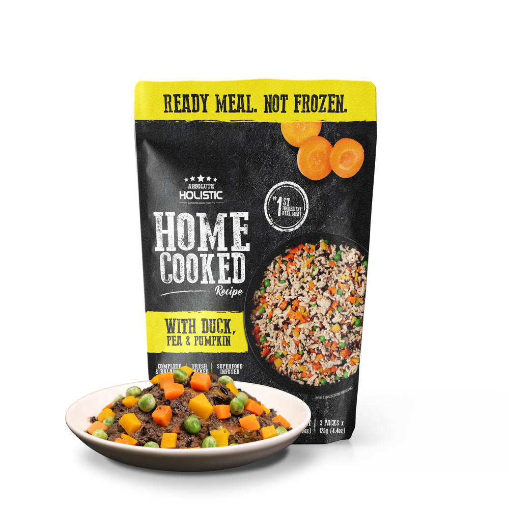 Absolute Holistic Home Cooked Style Recipe Gently Cooked Duck, Peas & Pumpkin Dog Food 125g