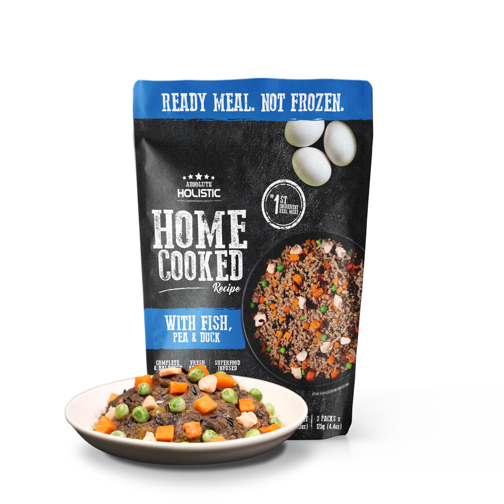 Absolute Holistic Home Cooked Style Recipe Gently Cooked Fish, Peas & Duck Dog Food 125g