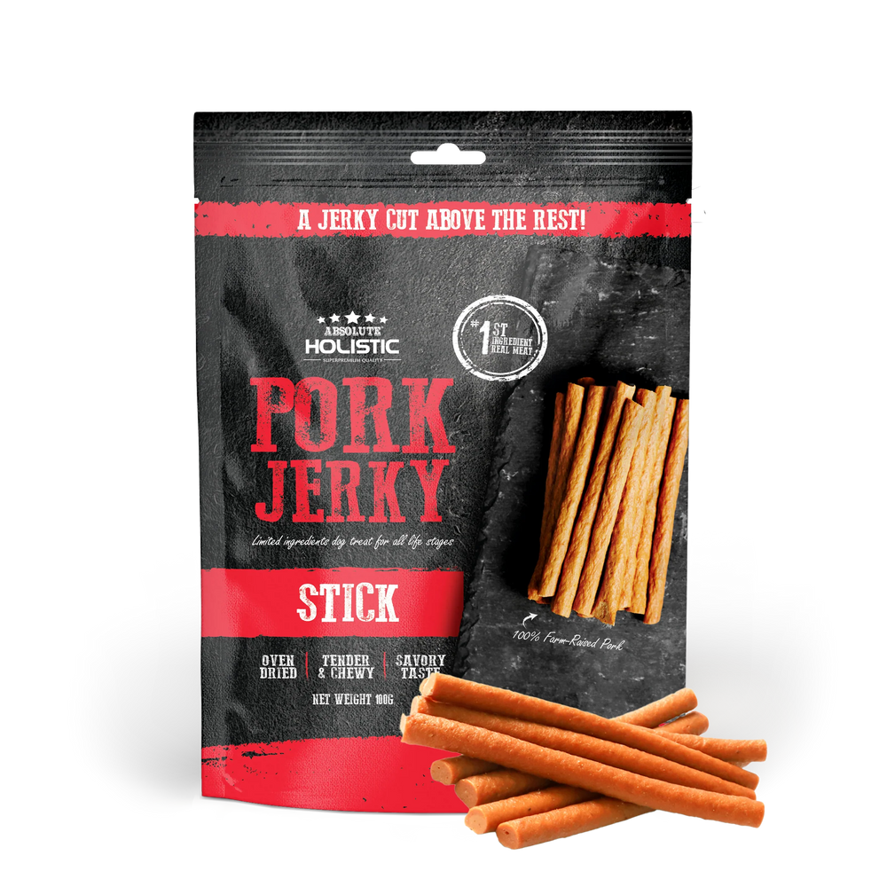 Absolute Holistic Grain Free Treats for Dog Pork Jerky Loin Stick 100g