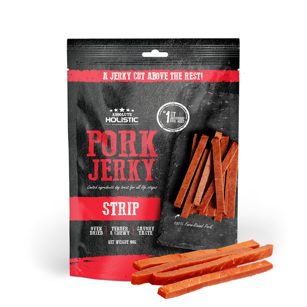 Absolute Holistic Grain Free Treats for Dog Pork Jerky Loin Strip 100g