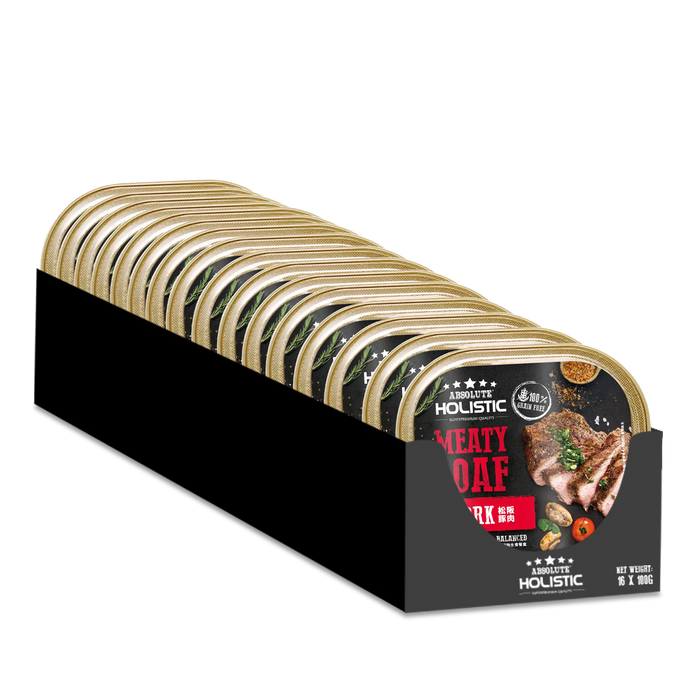 Absolute Holistic Complete & Balanced Meaty Loaf  Pork Wet Tray Food for Dog 100g X16
