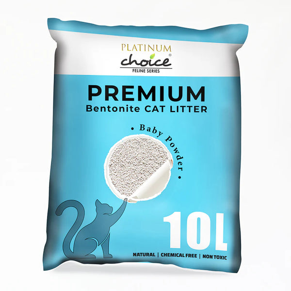 Platinum Choice Premium Bentonite Cat Litter Baby Powder 10L 10L X2