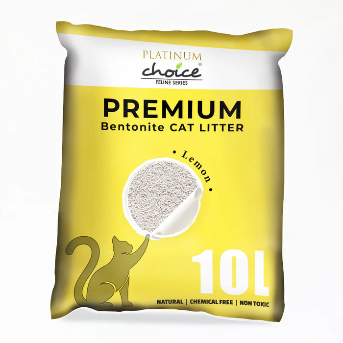 Platinum Choice Premium Bentonite Cat Litter Lemon 10L X2