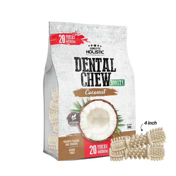 Absolute Holistic Jumbo Pack BOOST Dental Chews for Dogs Coconut (2 Option)