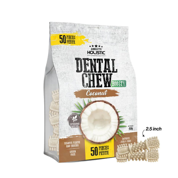 Absolute Holistic Jumbo Pack BOOST Dental Chews for Dogs Coconut (2 Option)