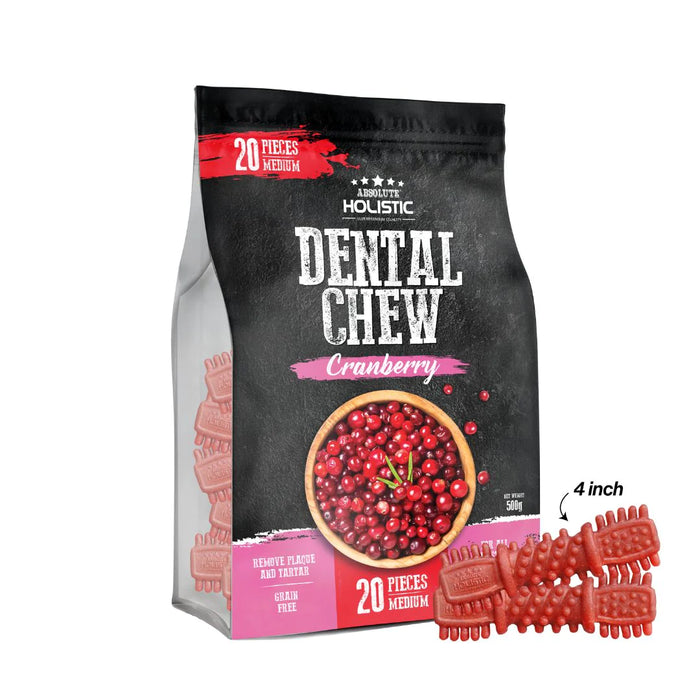 Absolute Holistic Jumbo Pack Dental Chews for Dogs Cranberry (2 Option)