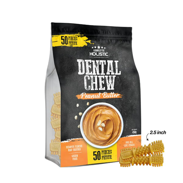 Absolute Holistic Jumbo Pack Dental Chews for Dogs Peanut Butter (2 Option)