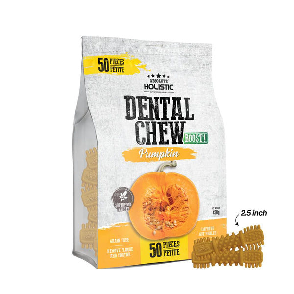 Absolute Holistic Jumbo Pack BOOST Dental Chews for Dogs Pumpkin (2 Option)