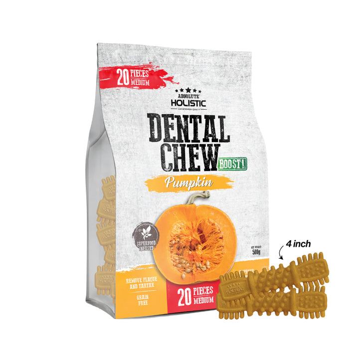 Absolute Holistic Jumbo Pack BOOST Dental Chews for Dogs Pumpkin (2 Option)