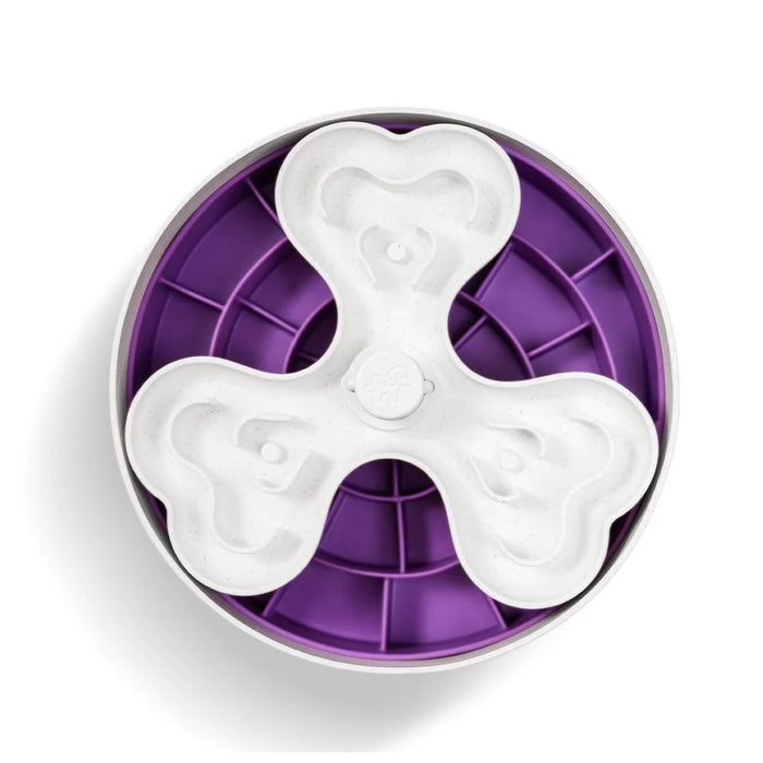 Puzzle Feeder Interactive Dog Bowl Swirl Purple