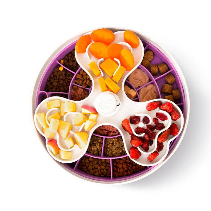 Puzzle Feeder Interactive Dog Bowl Swirl Purple