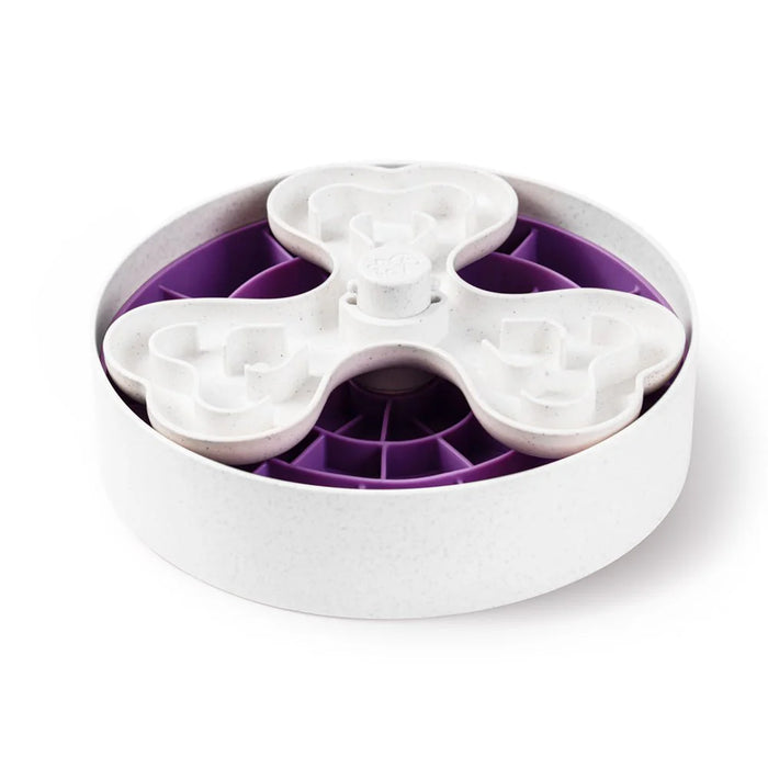 Puzzle Feeder Interactive Dog Bowl Swirl Purple