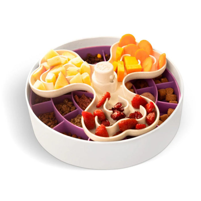 Puzzle Feeder Interactive Dog Bowl Swirl Purple